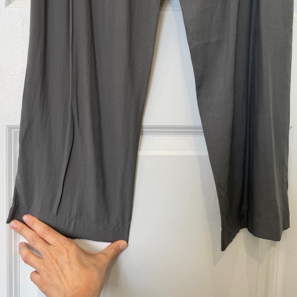 Chic Gray Wrap-Style Tie Waist Pants - Picture 6 of 10